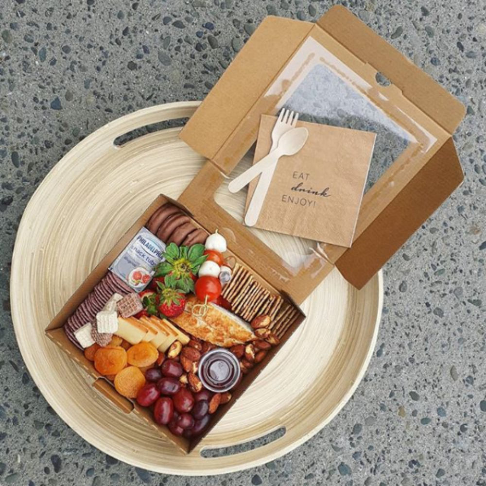 Quiche Box with Window, 180L x 180W x 65H mm (7 x 7 x 2.5"), Natural Kraft