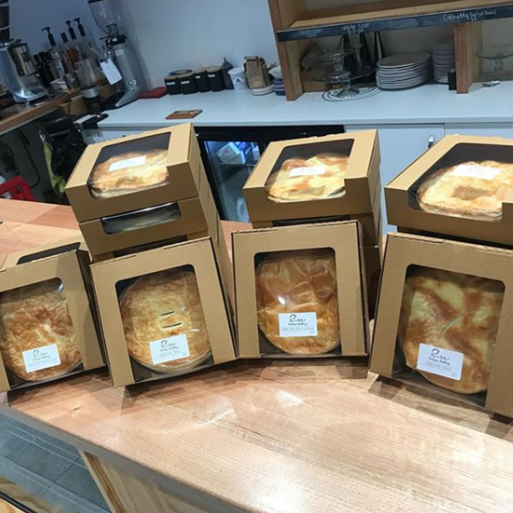 Quiche Box with Window, 180L x 180W x 65H mm (7 x 7 x 2.5"), Natural Kraft