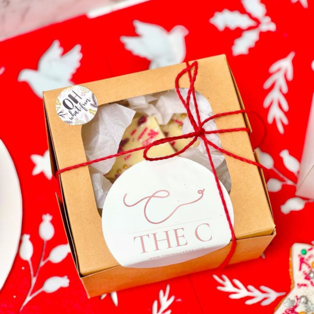 Cake Box with Window, 210L x 210W x 150H mm (8 x 8 x 6"), Natural Kraft CW36