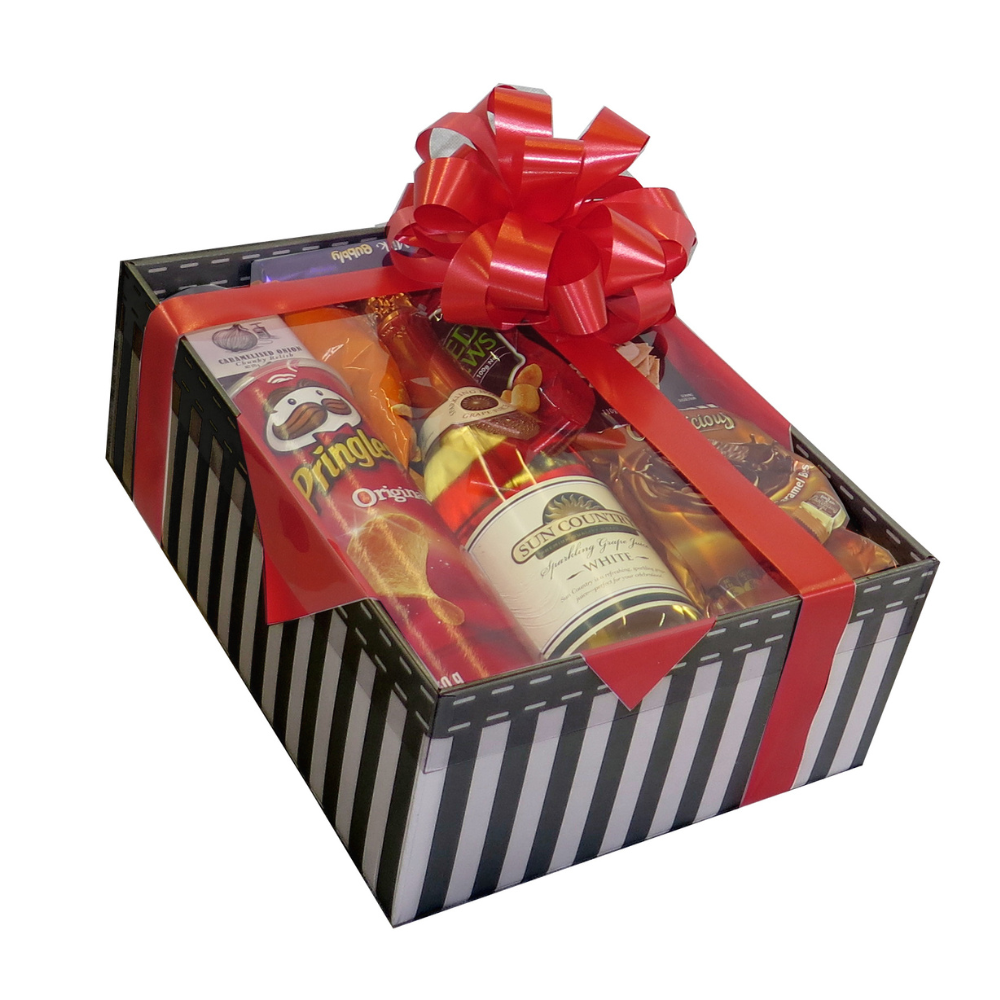 Large Hamper Tray, 339L x 259W x 120H mm, Black & White Stripe