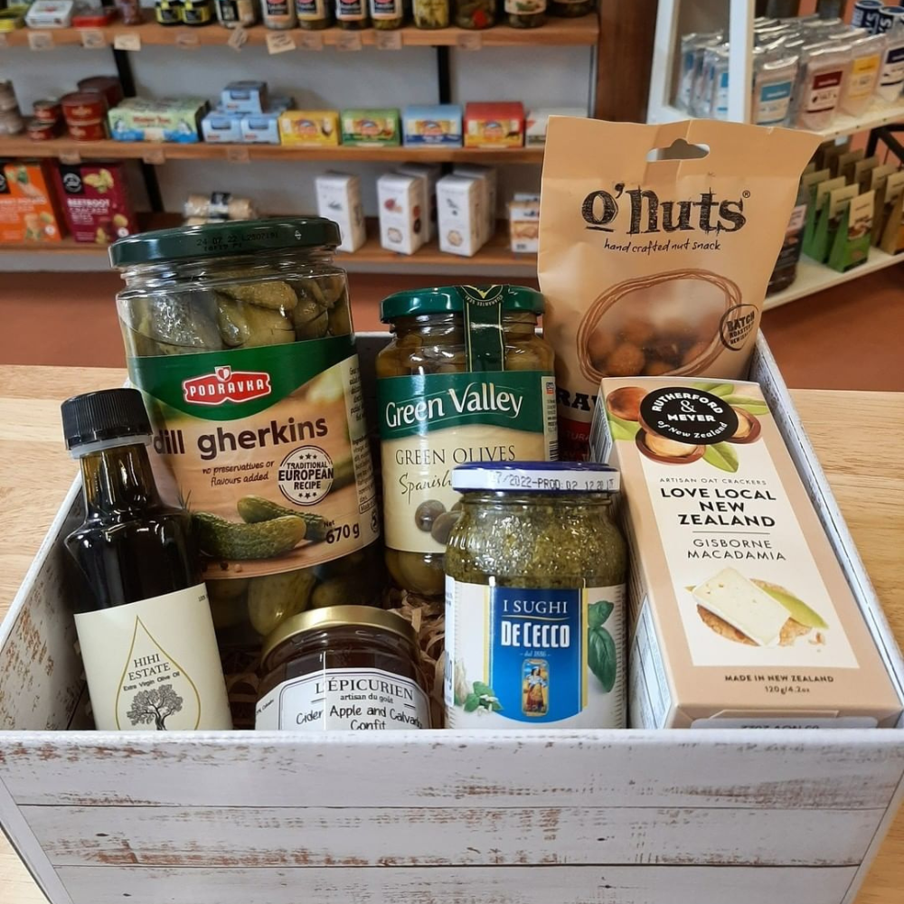 Small Hamper Tray, 250L x 190W x 96H mm, White Wash Wooden Design Print